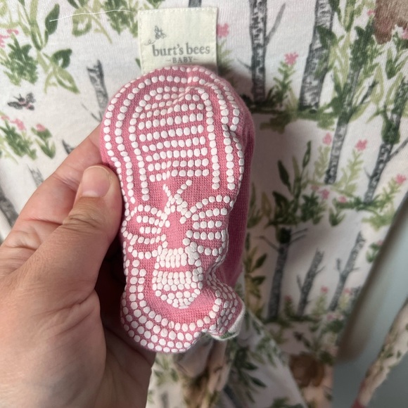 Burt's Bees Pyjamas Footies One Piece Zip Up Bears Woods Pink 24M Girl - Picture 4 of 9